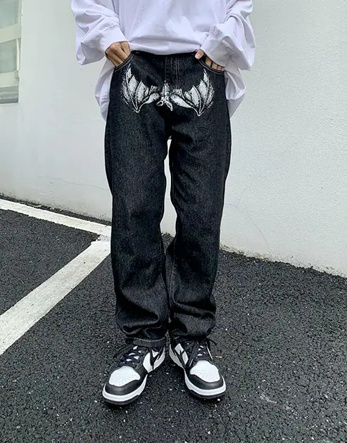 Black Print Jeans