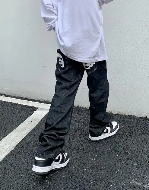 Black Print Jeans