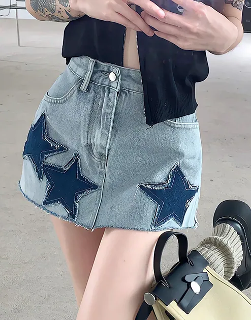 Denim Star Skirt