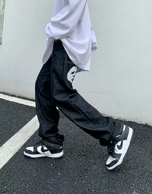 Black Print Jeans