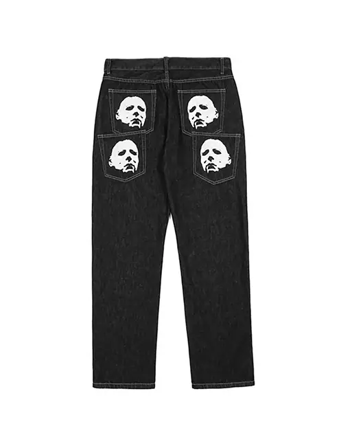 Black Print Jeans