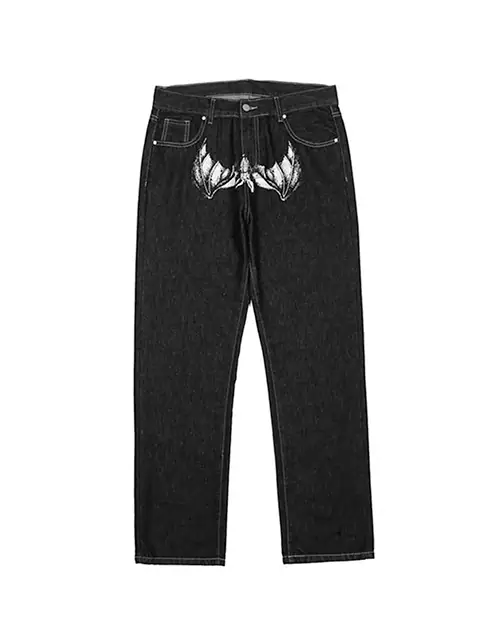 Black Print Jeans