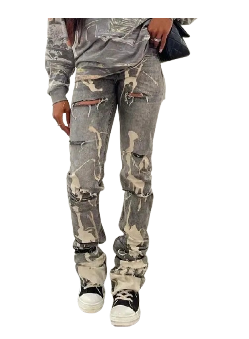 Gray Ripped Jeans