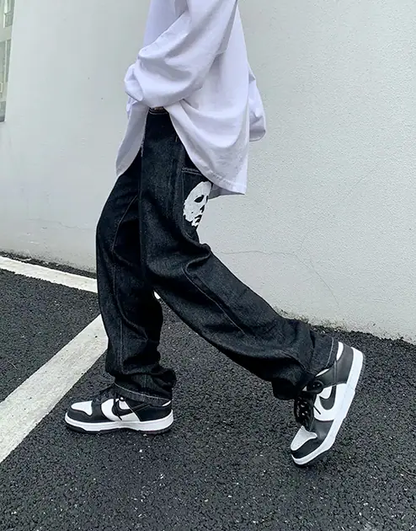 Black Print Jeans