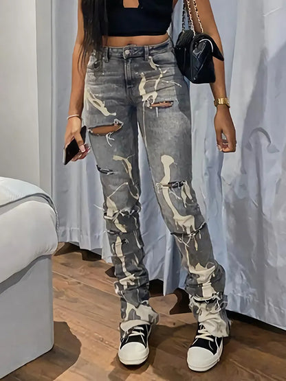 Gray Ripped Jeans